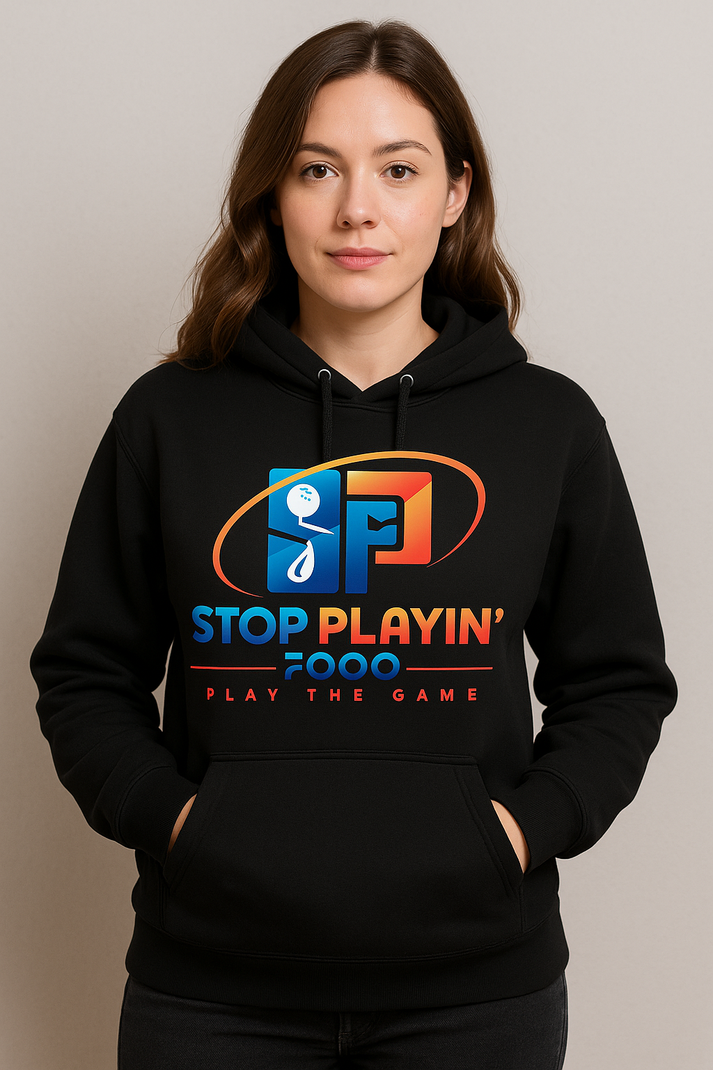 Unisex oversized hoodie- Brand Stop playin' fooo Play the Game